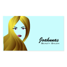 Blonde Hair Girl Business Cards- colour changeable