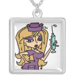 Blonde Hair Nurse Calls the Shots T-shirts Custom Necklace