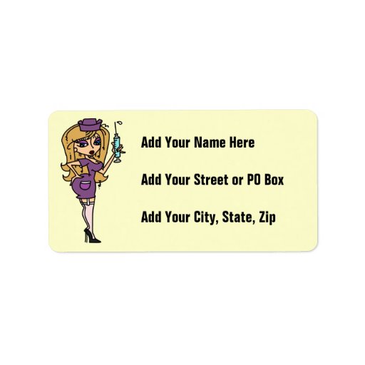 Blonde Hair Sexy Nurse t-shirts and Gifts Address Labels