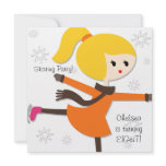 Blonde Haired Girl Skating Birthday Invitation
