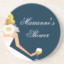 Blonde on navy coasters