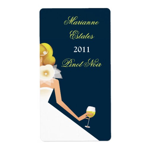 Blonde on navy custom shipping labels