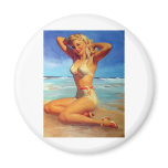 Blonde Pinup Girl Fridge Magnets