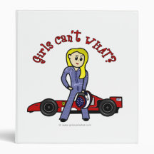 Blonde Race Car Driver Girl Binder