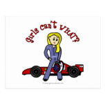 Blonde Race Car Driver Girl Post Card