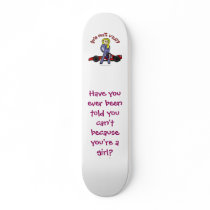 Blonde Race Car Driver Girl Skate Board