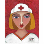 Blonde RN - folk art nurse Christmas ornament Acrylic Cut Outs