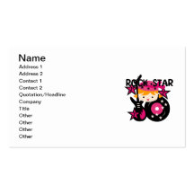 Blonde Rock Star Girl Business Card