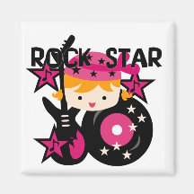 Blonde Rock Star Girl Fridge Magnet