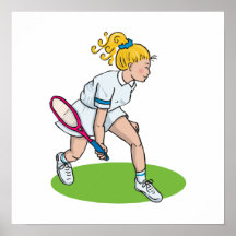 Blonde Tennis Girl Print