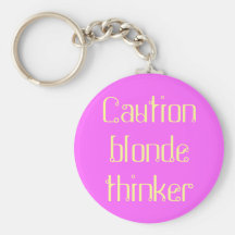 blonde thinker keychain