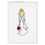 Blonde With Roses Bride Card