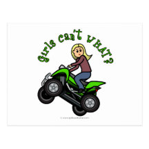 Blonde Woman ATV | Four Wheeler Driver Post Card