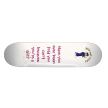 Blonde Woman Graduate in Blue Gown Skate Board Decks