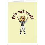 Blonde Womens Football Referee Greeting Card