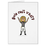 Blonde Womens Football Referee Greeting Card