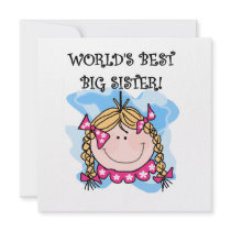 Blonde World's Best Big Sister Gifts Custom Invitations