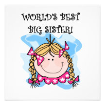 Blonde World's Best Big Sister Gifts Custom Invitations