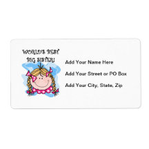 Blonde World's Best Big Sister Gifts Personalised Shipping Labels