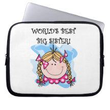 Blonde World's Best Big Sister Gifts Laptop Computer Sleeve