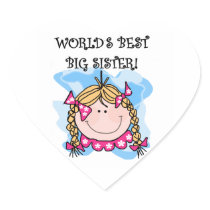 Blonde World's Best Big Sister Gifts Sticker