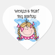 Blonde World's Best Big Sister Gifts Sticker