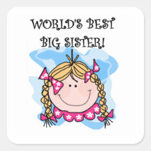 Blonde World's Best Big Sister Gifts Stickers
