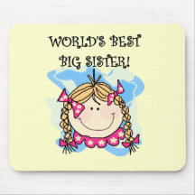 Blonde World's Best Big Sister Tshirts and Gifts Mouse Pad