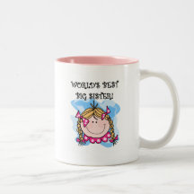 Blonde World's Best Big Sister Tshirts and Gifts Coffee Mugs