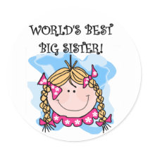 Blonde World's Best Big Sister Tshirts and Gifts