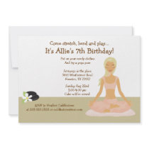 Blonde Yoga Girl Stretch & Play Birthday Party 5x7