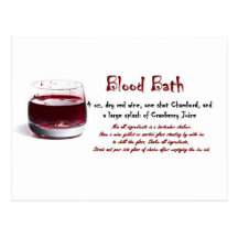 Blood Bath drink recipe Post Card