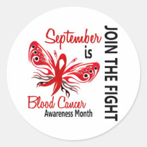 Blood Cancer Awareness Month Butterfly 3.1 Round Sticker