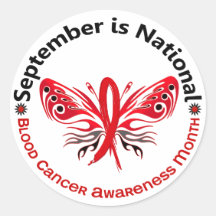 Blood Cancer Awareness Month Butterfly 3.3 Round Sticker