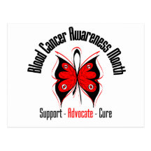 Blood Cancer Awareness Month Butterfly Ribbon Postcard