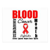 Blood Cancer Awareness Month Distressed Ribbon Post Cards