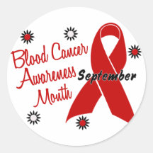 Blood Cancer Awareness Month Flowers 1 Round Stickers