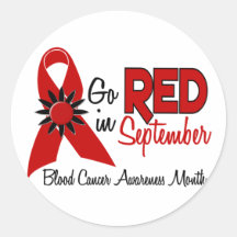 Blood Cancer Awareness Month Flowers 2 Round Sticker