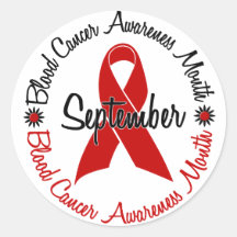 Blood Cancer Awareness Month Flowers 3 Round Sticker