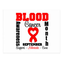 Blood Cancer Awareness Month Heart Ribbon Post Card