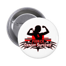 Blood Cancer Fierce Cancer Survivor Pinback Button