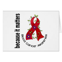 Blood Cancer Flower Ribbon 3 Greeting Cards