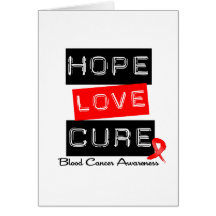 Blood Cancer Hope Love Cure Greeting Cards
