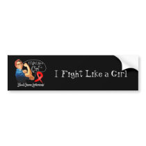 Blood Cancer I Fight Like a Girl Rosie The Riveter Bumper Sticker
