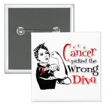 Blood Cancer Picked The Wrong Diva Pinback Button