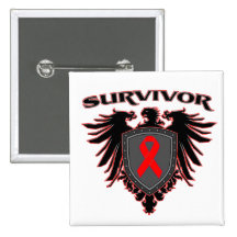 Blood Cancer Survivor Crest Pinback Buttons