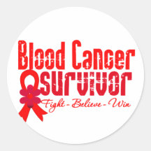 Blood Cancer Survivor Flower Ribbon Round Stickers
