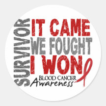 Blood Cancer Survivor It Came We Fought I Won Sticker