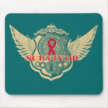 Blood Cancer Survivor Vintage Winged Mouse Pad