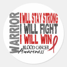 Blood Cancer Warrior Round Sticker